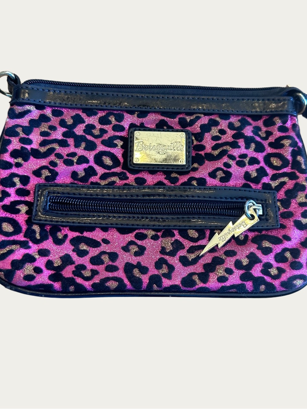 Betsey Johnson Pink Leopard Print Pouch / Clutch